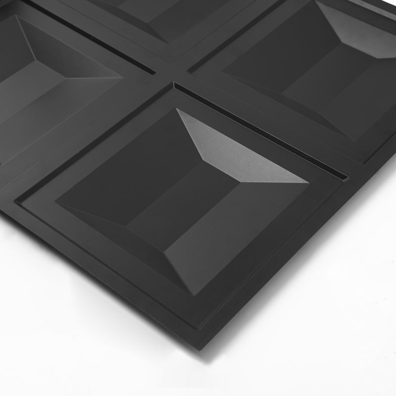 Carreau de plafond en PVC mat 24 po x l 24 po, Noir