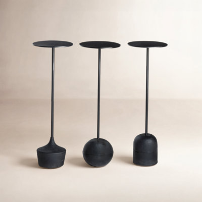 Walt Round Iron Pedestal End Table 