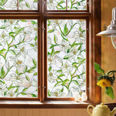 White Lily Design Glass Accent Window Film