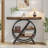 Industrial 4-Tier Entryway Console Table With Geometric Circle Metal Frame & Storage Shelves - Accent Sofa Table For Living Room & Hallway