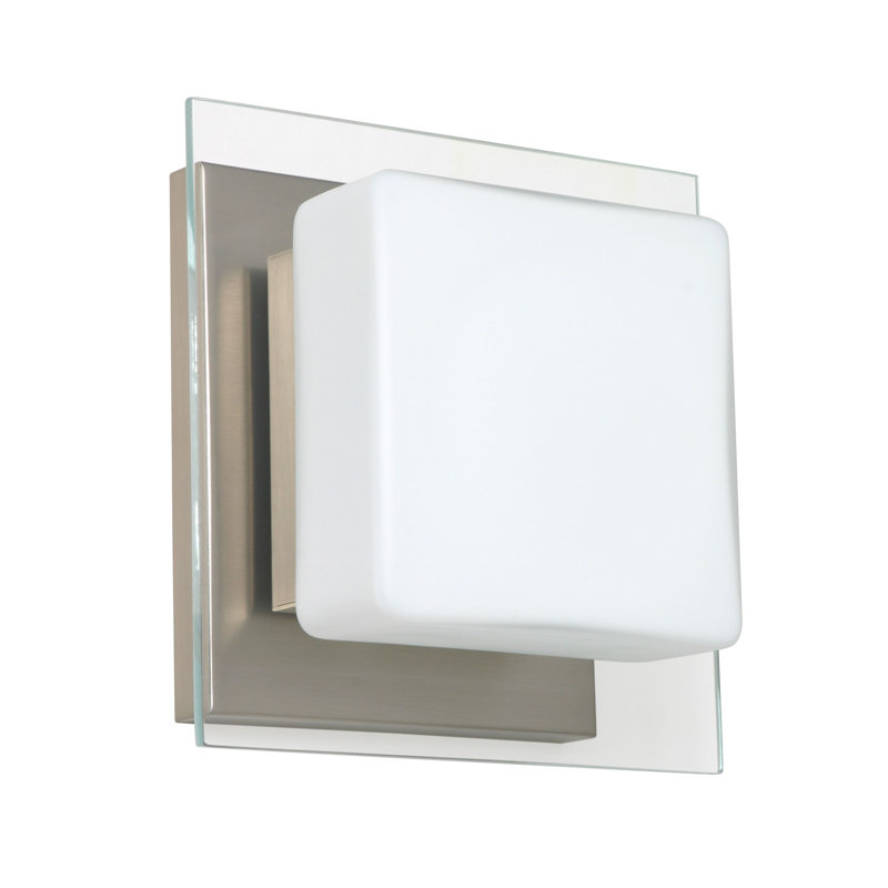 Catella Flush Mounted Sconce, Satin Nickel, Clear, Halogen