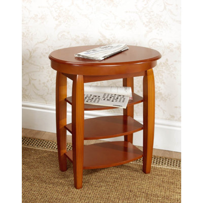 Sydni Swivel-top Side Table with Shelves