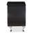 Kamaryn Nightstand in Black Faux Leather and Chromed Steel Legs, 24.38'' H X 25.16'' W X 16.19'' D-1350503310