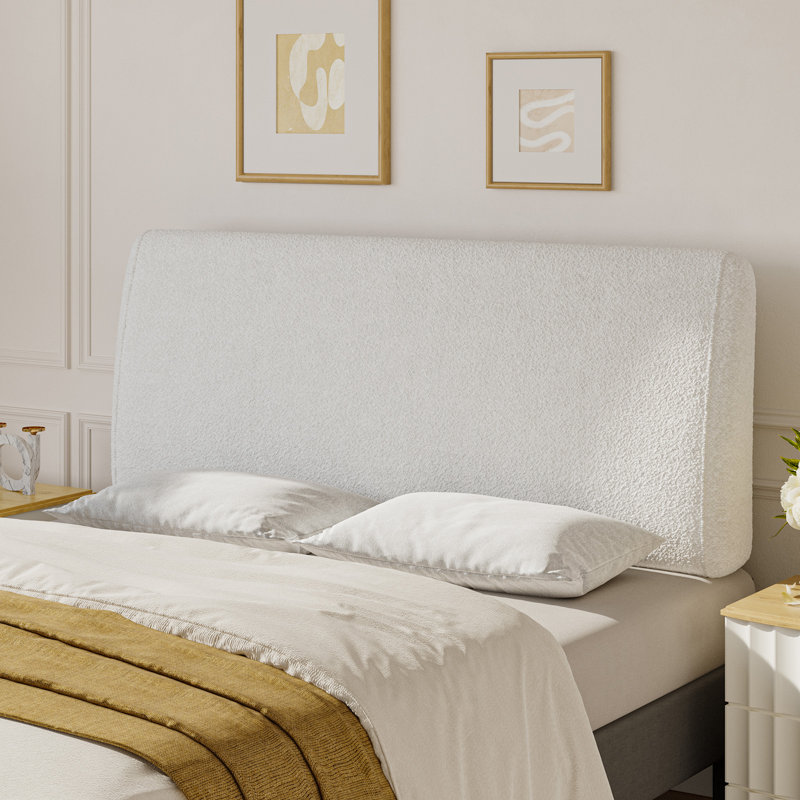 Upholstered Headboard Ergonomic Fabric Headboard Suitable For 8-14 Inch Mattress, Beige, Queen