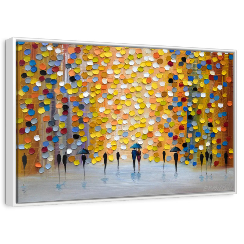 Belle pluie, Cadre flottant blanc, 31 po x 21 po