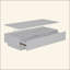 Table basse moderne à 2 tiroirs de 47,2 po à DEL moderne-132930202