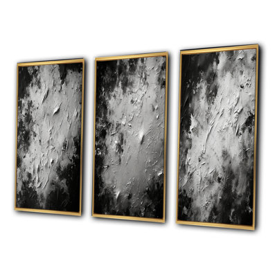 Cinquante nuances de gris paysage abstrait - ensemble de 3 impressions