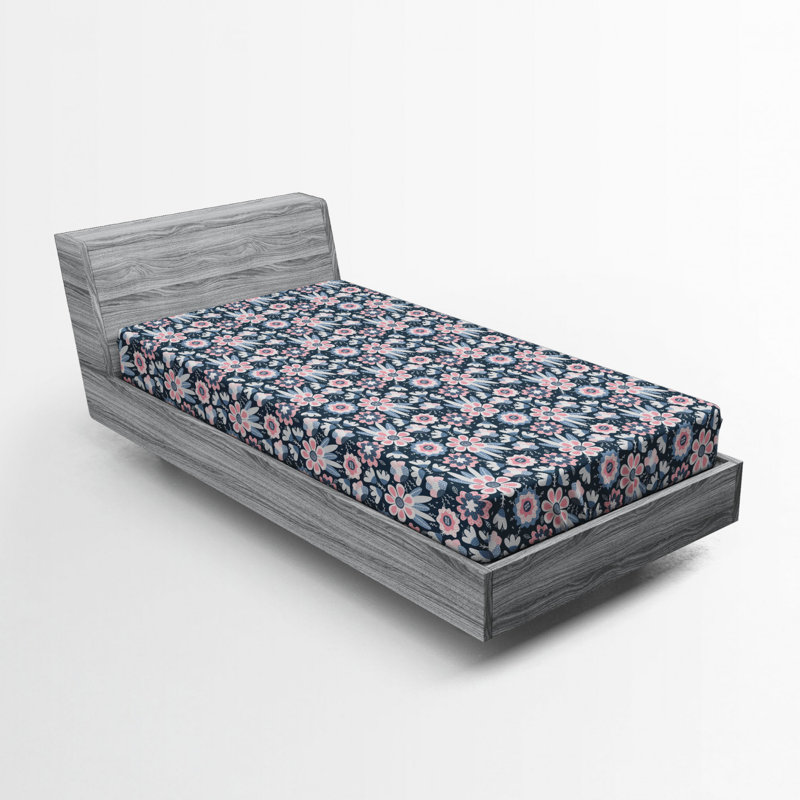 Microfiber Floral Fitted Sheet, Twin XL Fitted Sheet