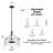 3-light Black Pendant Light With Clear Ribbed Glass