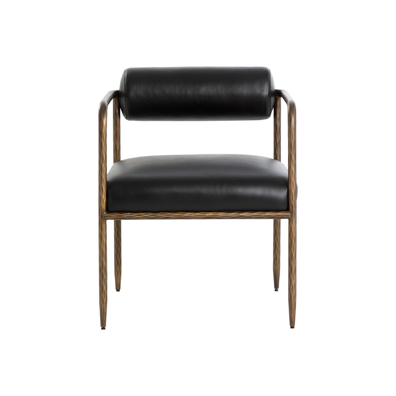 Leather Arm Chair, Black