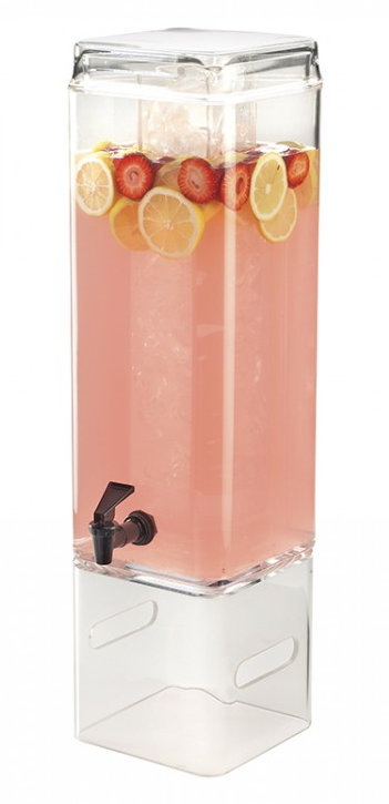 Classic 3 Gallon Acrylic Beverage Dispenser with Infusion Chamber and Side Handles, 5 Gallon
