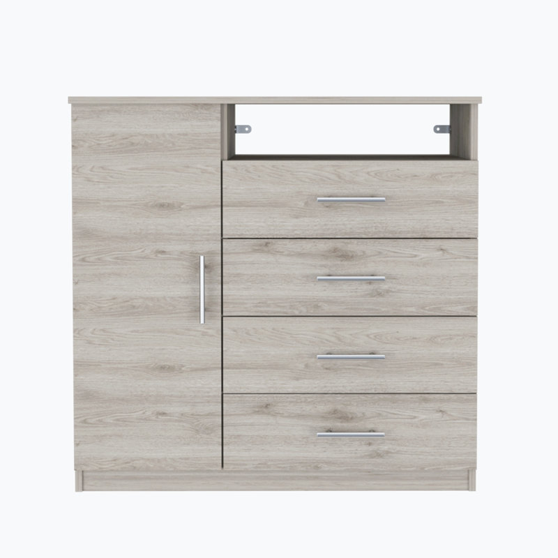 Commode 4 tiroirs, Gris clair