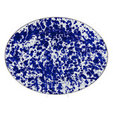 Cobalt Swirl Handmade Enamelware Platter