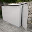 Remise extérieure en métal 4 pi x 7,7 pi - verrouillable, ventilée. Range les échelles, les vélos. Acier galvanisé, blanc, idéal pour la cour, le patio, le rangement pour la pelouse pouvant accueillir la tondeuse, la cour et