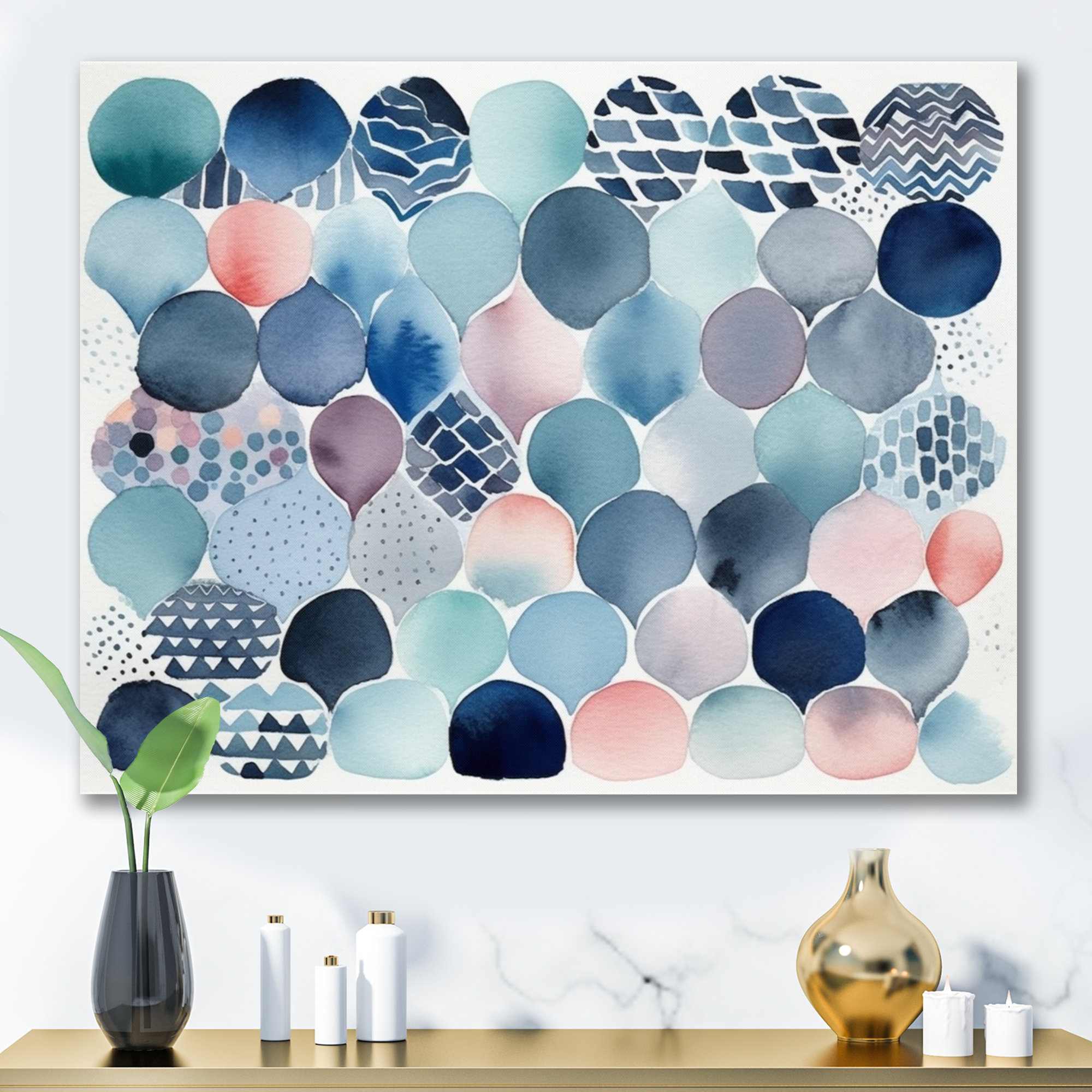 Ivy Bronx Amiyah Blue Abstracted Mapping Of Forms I On Canvas Print ...