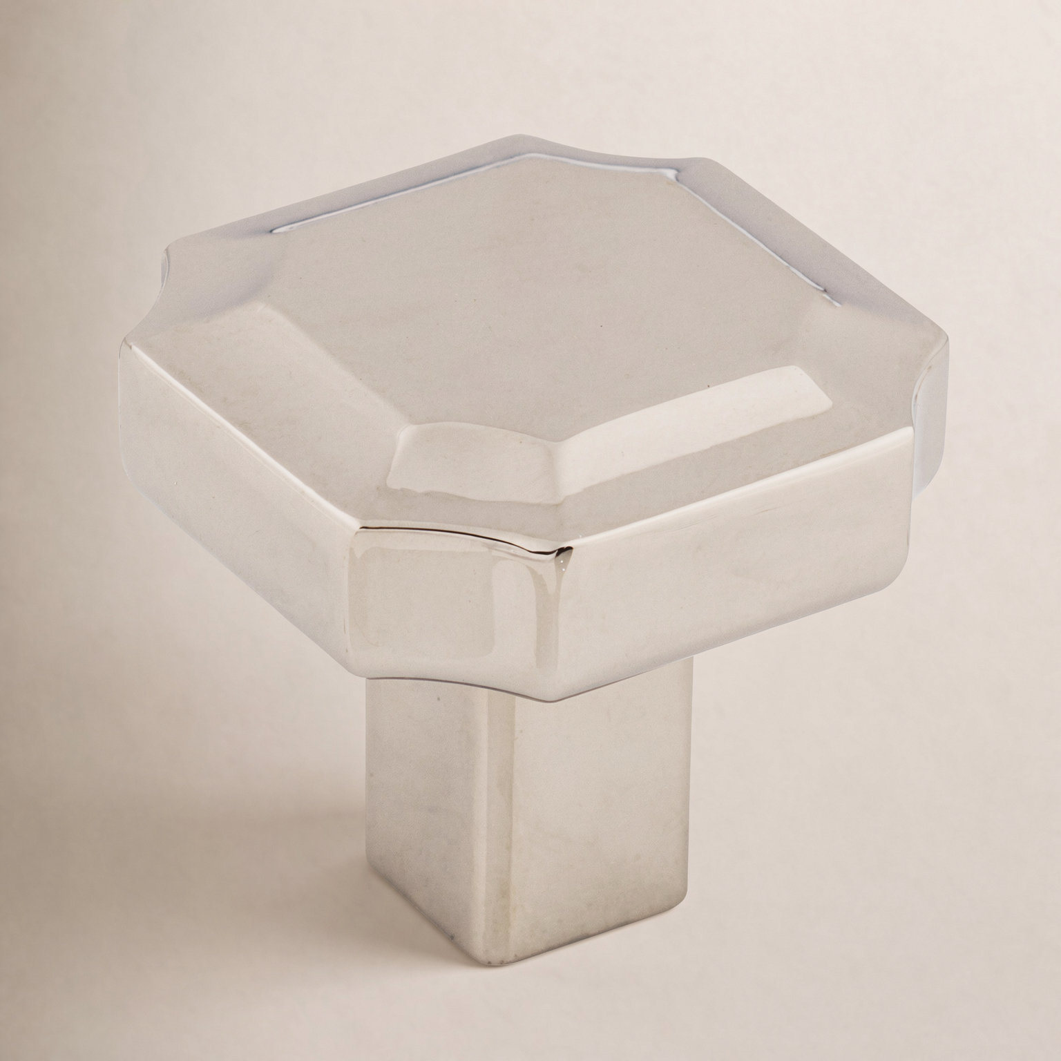 Davenport Geometric Cabinet Knob, Polished Nickel