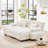 Modern Chenille Sofa with Ottoman-1617010375