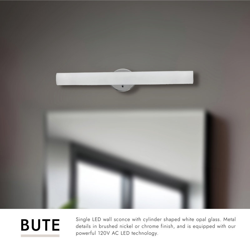 Bute 1 - Light LED Wallchiere, Black, 24" H x 2" W x 2.75" D