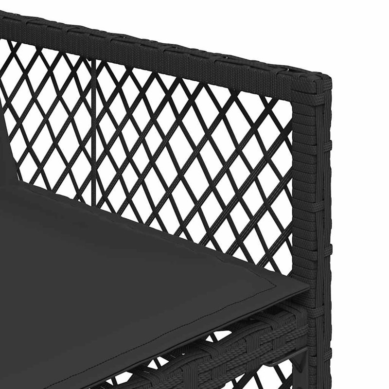 Patio Dining Set with, Black, Black