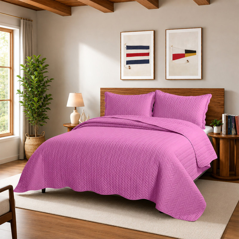 Ensemble de couvre-lit en microfibre gaufrée Moonlight California King – Literie légère et surdimensionnée, 3 pièces avec taies d'oreiller assorties