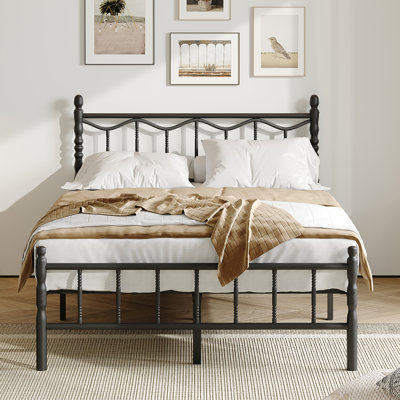 Heavy Duty Metal Bed, Mattress Foundation, No Box Spring Needed, Noise Free