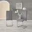 Seline Modern Round Dining Table Set in Glass and Chrome with 4 Upholstered Faux Leather Chairs-1578086116