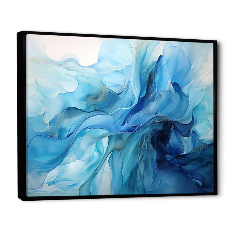 «Oceanic Rhapsody II - Abstract Landscape», impressions d'art mural_105678, Cadre flottant noir, H 30 po x l 40 po x P 1,5 po