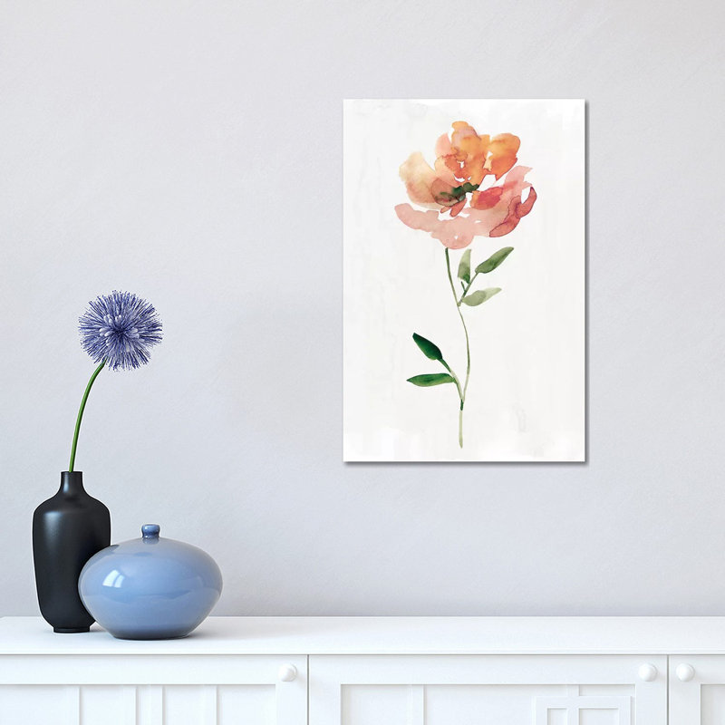 «Happy Bloom I» par Carol Robinson, reproduction d'art sur toile tendue, H 18 po x l 12 po x P 1,5 po