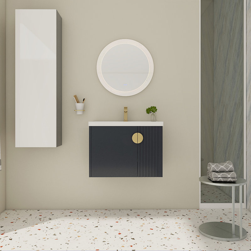 Bathroom Vanity With Ceramic Sink, Black