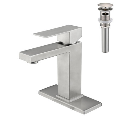 Robinet de lavabo de salle de bain avec poignée simple et bonde escamotable