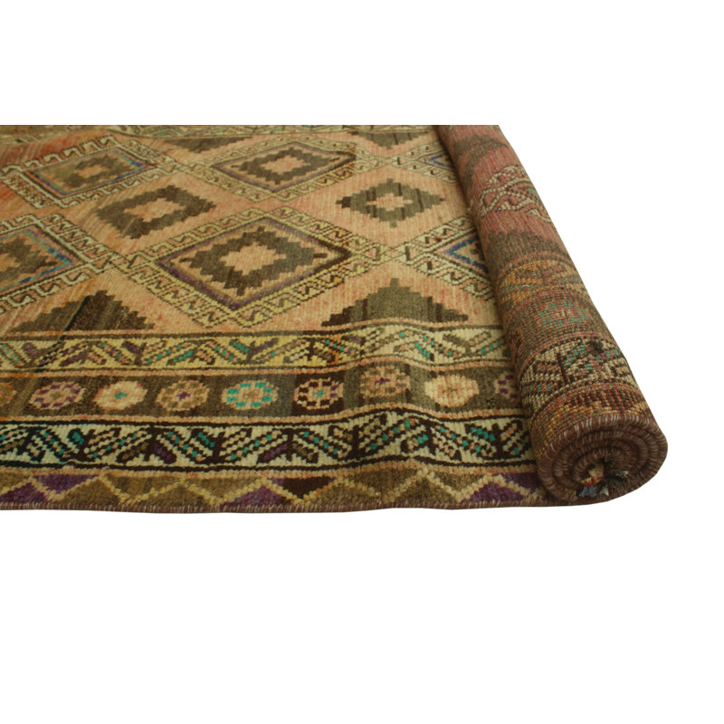 Kealana One-of-a-Kind 4'0" X 8'10" 1980s Runner Wool Area Rug in Brown