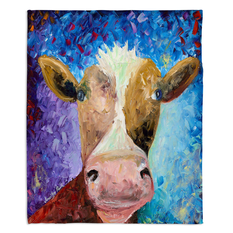 Couverture de sherpa douce moo miss, l 51 po x L 60 po