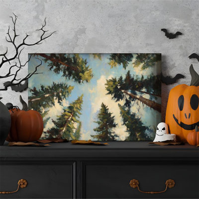 1 pièce de peinture Almaraz encadrée, vue de forêt, horizon de pin, style de peinture à l'huile impressionniste. Affiche murale décorative rétro pour la décoration intérieure, œuvre d'art moderne, cadeau parfait pour la chambre à coucher et le salon.