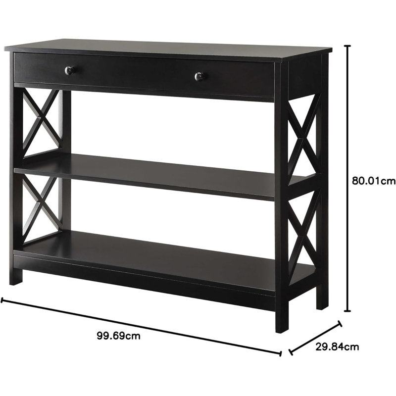 Akebia 100.33 Console Table with drawer, Black