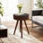 Round Side Table with Solid Wood Legs – Brown & Black, 15.7"