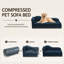 Grand lit pour chien 55 po, dossier ondulé, canapé en lin-133491432