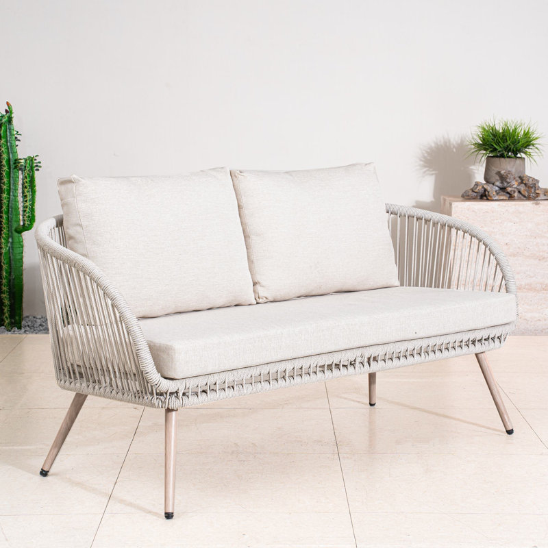 Perris 60.24" Wide Patio Loveseat With Cushions