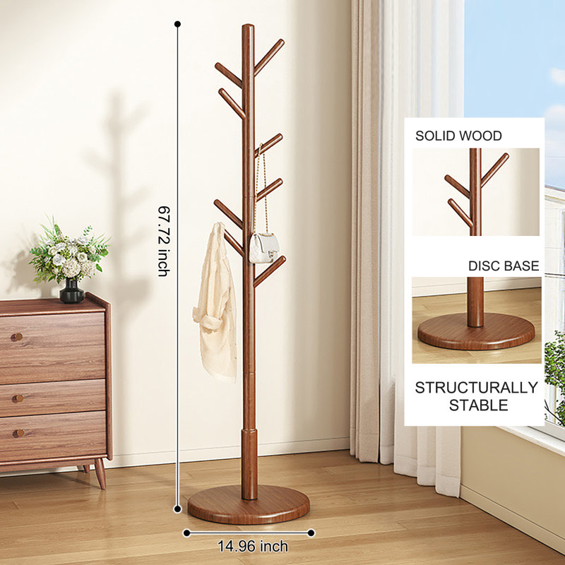 Solid wood coat rack