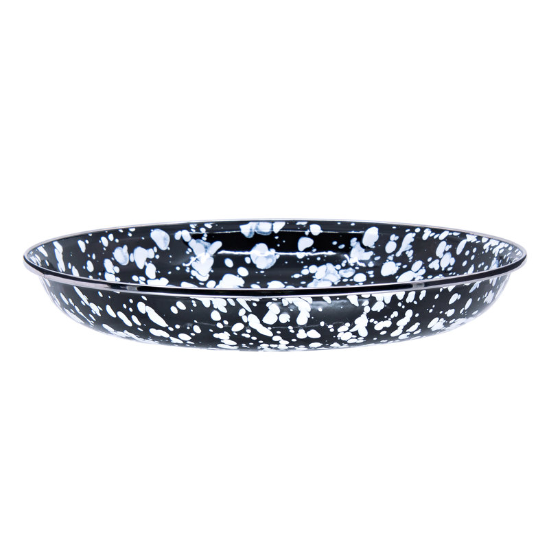 Set of 4 Black Swirl Pasta Plates