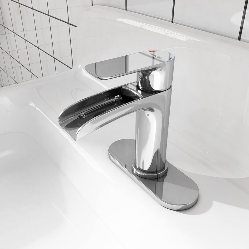 Single-handle Bathroom Faucet with Drain Assembly, Polished Chrome