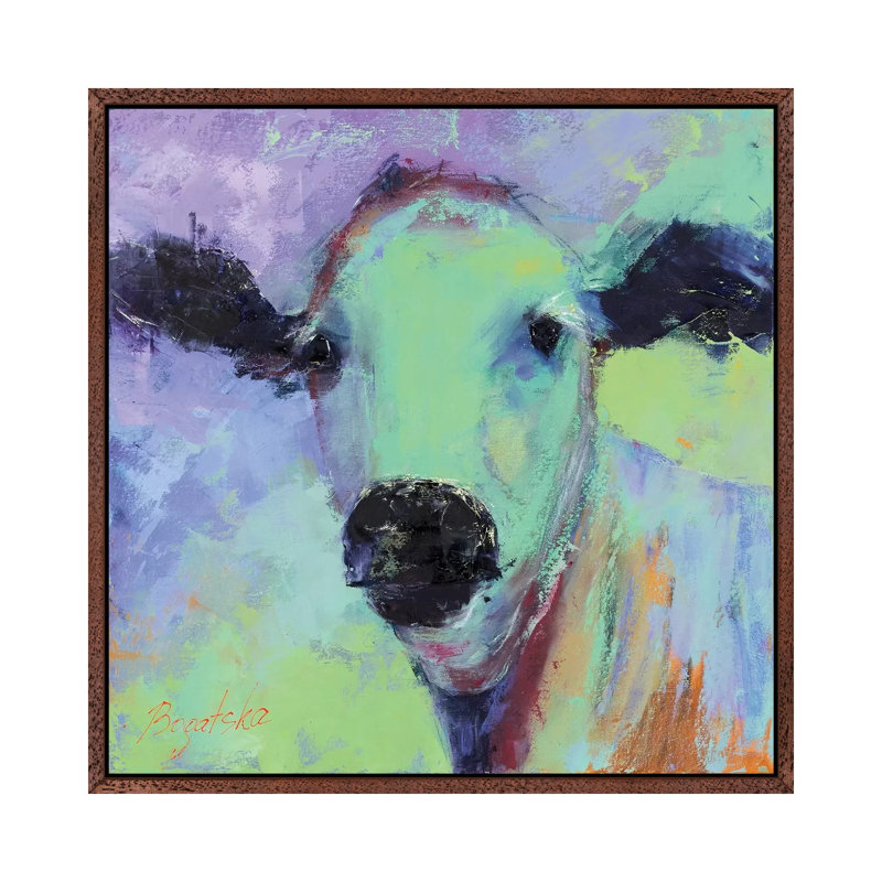 Bos Taurus by Olena Bogatska - Painting on Canvas, Classic Wood Framed Canvas, 66.04cm H x 66.04cm W x 3.81cm D