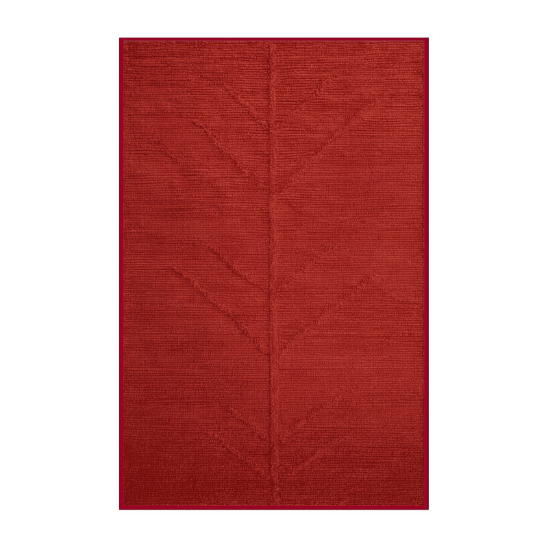 Machine Washable Solid Red Area Rug, Rectangle 2' x 3'