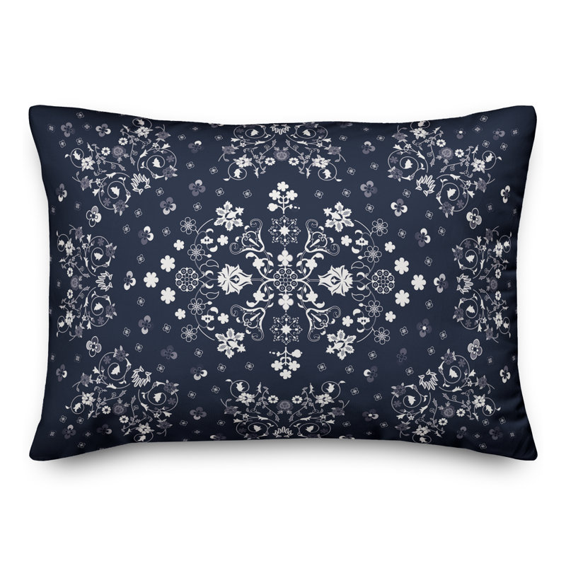 Housse de coussin rectangulaire bleu persan