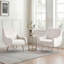 Ensemble de 2 fauteuils d'appoint rembourrés de style moderne Mid-Century de 28 po avec pieds en métal doré et argent et accoudoirs courbés pour salon, chambre à coucher et meuble-lavabo Aitana-1986493103-1986493098