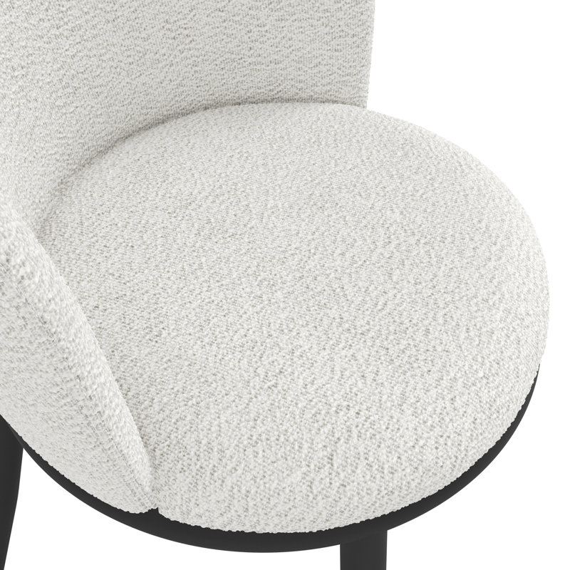Nova Velvet Upholstered Upholstered Back Dining Chair, Ivory