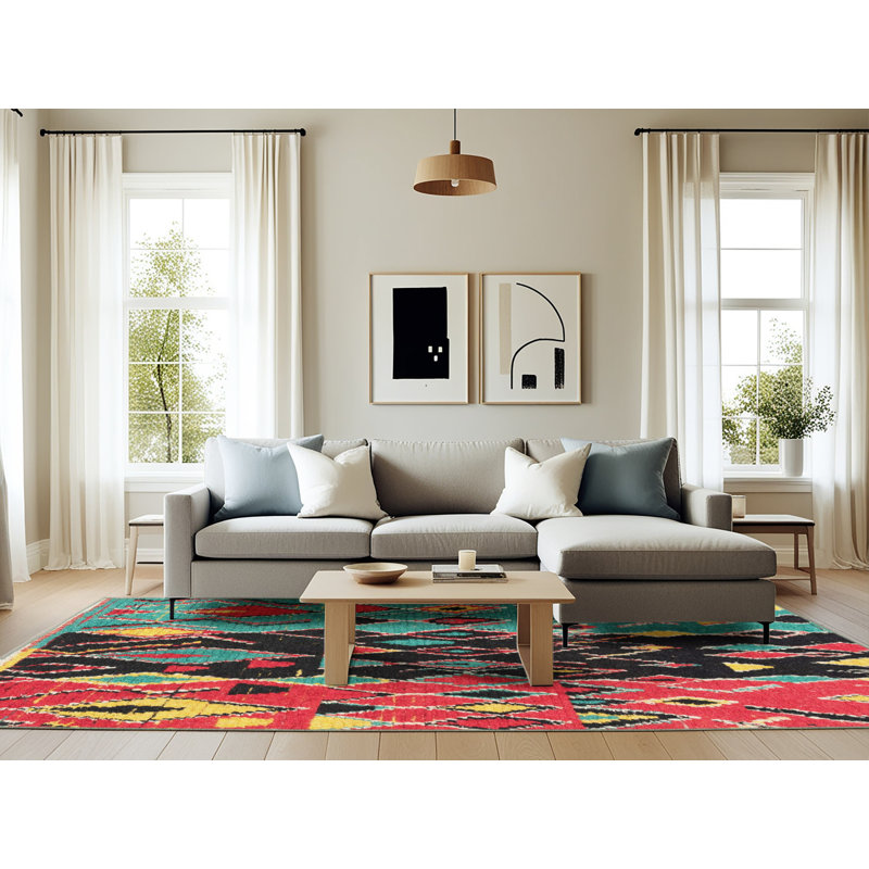 Abstract Indoor Rug, Rectangle 6' x 9'