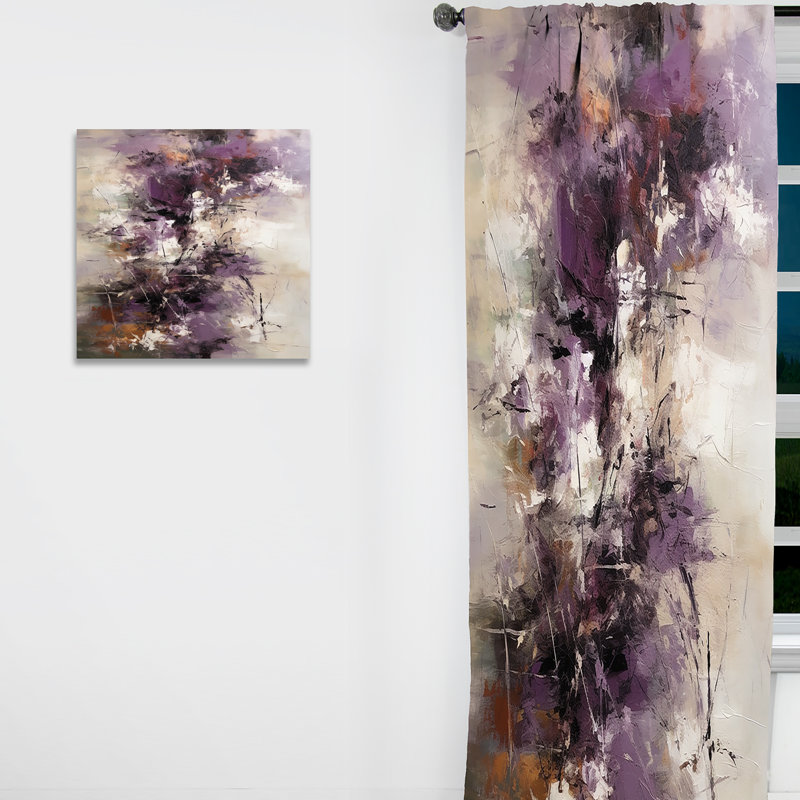 Modernist Expressions V - Rideau en velours moderne - obscurcissant - 1 panneau, L 52 po x L 120 po