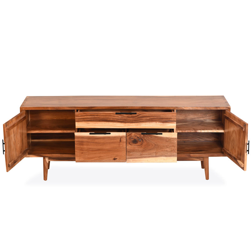Table de buffet en bois massif à 3 tiroirs de 78,75 po de large Belgravia