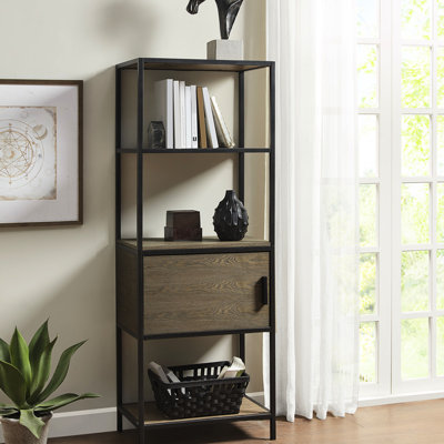 Bibliothèque à 3 tablettes avec armoire de rangement