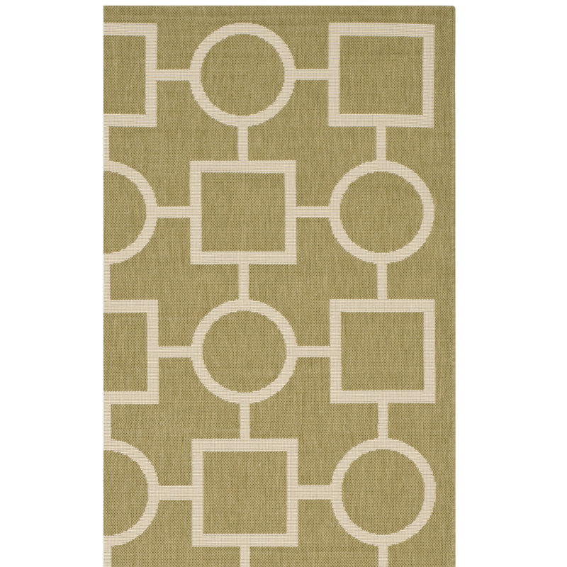 Tapis vert / beige Arneshia, Rectangle 2 pi 7 po x 11 pi